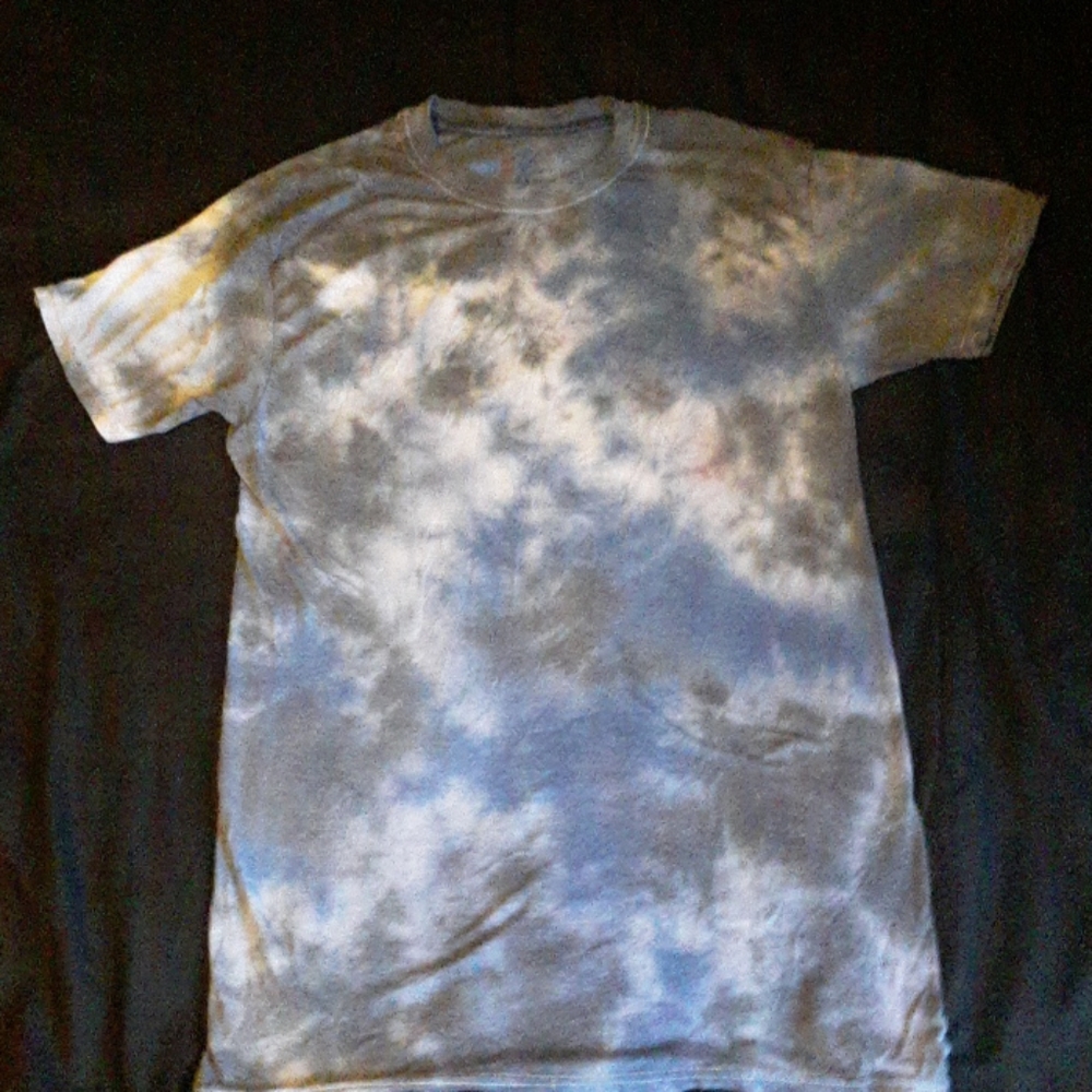 Black and blue tie dye crew neck